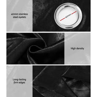 2X Blockout Curtains Blackout Window Curtain Eyelet 140x230cm Black Shine September Specials Kings Warehouse 