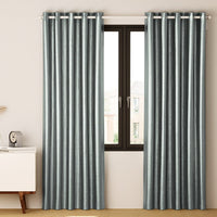 2X Blockout Curtains Blackout Window Curtain Eyelet 140x230cm Grey Shine September Specials Kings Warehouse 