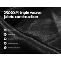 2X Blockout Curtains Blackout Window Curtain Eyelet 180x213cm Black Shine Kings Warehouse 