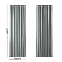 2X Blockout Curtains Blackout Window Curtain Eyelet 180x213cm Grey Shine September Specials Kings Warehouse 