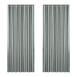 2X Blockout Curtains Blackout Window Curtain Eyelet 240x230cm Grey Shine Kings Warehouse 
