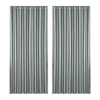 2X Blockout Curtains Blackout Window Curtain Eyelet 300x230cm Grey Shine BestSellers Kings Warehouse 