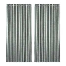 2X Blockout Curtains Blackout Window Curtain Eyelet 300x230cm Grey Shine BestSellers Kings Warehouse 