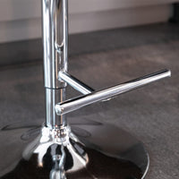 2x Height Adjustable Swivel Bar Stool Velvet Studs Barstool with Footrest and Chromed Base- Black bar stools Kings Warehouse 