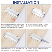 2x Magnetic Push Latches for Cabinets Push to Open Kitchen Hardware for Drawer Cupboard Wardrobe Closet Kings Warehouse 