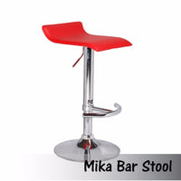 2X Red Bar Stools Faux Leather Low Back Adjustable Crome Base Gas Lift Slim Seat Swivel Chairs Bar Stools Kings Warehouse 