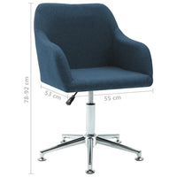 2x Swivel Dining Chairs Blue Fabric dining Kings Warehouse 