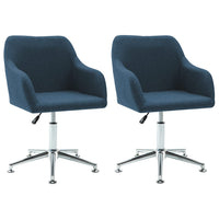 2x Swivel Dining Chairs Blue Fabric dining Kings Warehouse 