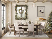 2x Velvet Dining Chairs Upholstered Tufted Kithcen Chair with Solid Wood Legs Stud Trim and Ring-Beige dining KingsWarehouse 