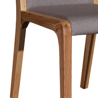 2x Wooden Frame Leatherette In Gray Fabric Dining Chairs with Wooden Legs Furniture > Bar Stools & Chairs Kings Warehouse 
