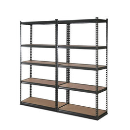2x1.8M 5-Shelves Steel Warehouse Shelving Racking Garage Storage Rack Grey Kings Warehouse 