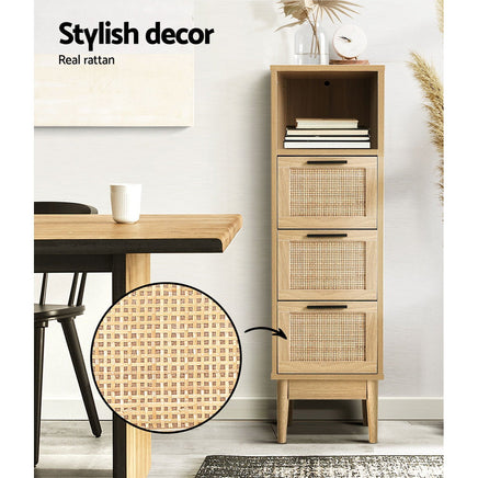 3 Chest of Drawers Rattan Furniture Cabinet Storage Side End Table Shelf living room Kings Warehouse 
