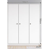 3 Door Wardrobe Bedroom Cupboard Closet Storage Cabinet Organiser bedroom furniture Kings Warehouse 