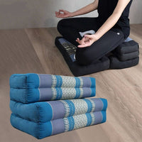 3-Fold Zafu Meditation Cushion Set Blue Medium Size KingsWarehouse 