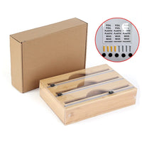 3 Grids Bamboo Food Wrap Dispenser Cutter Foil Cling Film Storage Holder Box Kitchen Kings Warehouse 