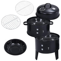 3-in-1 Charcoal Smoker BBQ Grill 40x80 cm Kings Warehouse 
