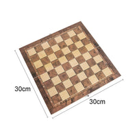 3 IN 1 Wooden Chess Set Folding Chessboard Wood Pieces Draughts Backgammon Toy Kings Warehouse 