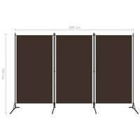 3-Panel Room Divider Brown 260x180 cm Kings Warehouse 