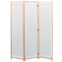 3-Panel Room Divider Cream 120x170x4 cm Fabric Kings Warehouse 