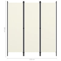 3-Panel Room Divider Cream White 150x180 cm Kings Warehouse 