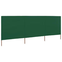 3-panel Wind Screen Fabric 400x120 cm Green