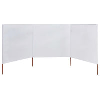 3-panel Wind Screen Fabric 400x120 cm White Kings Warehouse 