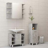 3 Piece Bathroom Furniture Set Concrete Grey