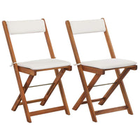 3 Piece Folding Bistro Set with Cushions Solid Acacia Wood Kings Warehouse 