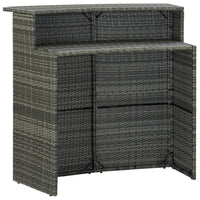 3 Piece Garden Bar Set with Cushions Grey Outdoor Furniture Kings Warehouse 