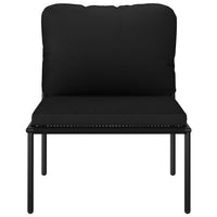 3 Piece Garden Lounge Set with Cushions Black PVC Kings Warehouse 