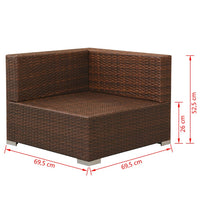 3 Piece Garden Lounge Set with Cushions Poly Rattan Brown Kings Warehouse 