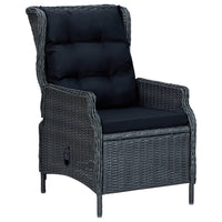 3 Piece Garden Lounge Set with Cushions Poly Rattan Dark Grey Outdoor Furniture Kings Warehouse 
