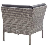 3 Piece Garden Lounge Set with Cushions Poly Rattan Grey Outdoor Furniture Kings Warehouse 