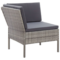 3 Piece Garden Lounge Set with Cushions Poly Rattan Grey Outdoor Furniture Kings Warehouse 