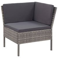 3 Piece Garden Lounge Set with Cushions Poly Rattan Grey Outdoor Furniture Kings Warehouse 