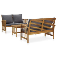 3 Piece Garden Lounge Set with Cushions Solid Acacia Wood (310261+310264) Kings Warehouse 