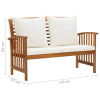 3 Piece Garden Lounge Set with Cushions Solid Acacia Wood Kings Warehouse 
