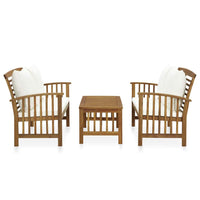 3 Piece Garden Lounge Set with Cushions Solid Acacia Wood Kings Warehouse 