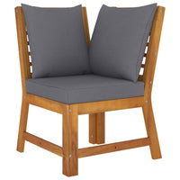 3 Piece Garden Lounge Set with Dark Grey Cushion Solid Acacia Wood Outdoor Furniture Kings Warehouse 