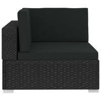 3 Piece Garden Sofa Set with Cushions Poly Rattan Black Kings Warehouse 