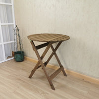 3 Piece SquareTable-Set Folding Bistro Set Solid Fir Wood Table Chair Set Garden Outdoor Lounge garden supplies KingsWarehouse 
