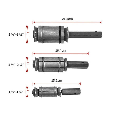 3 Piece Tail Pipe Expander Set Muffler Exhaust Pipe Dent Remover Tool Kit KingsWarehouse 