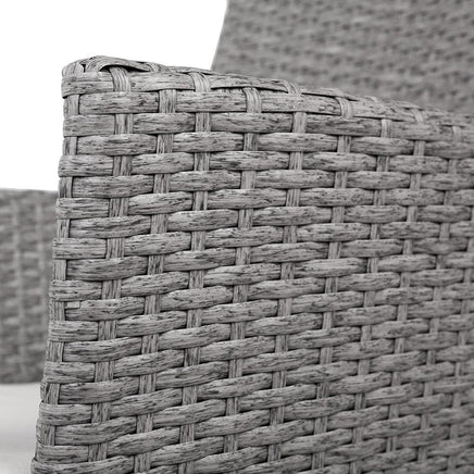 3 Piece Wicker Outdoor Chair Side Table Furniture Set - Grey Outdoor Furniture Kings Warehouse 