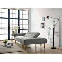 3 Seater Fabric Sofa Bed with Ottoman - Light Grey Kings Warehouse 