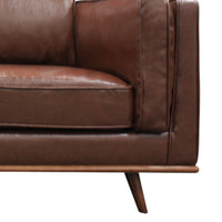 3 Seater Faux Sofa Brown Lounge Set for Living Room Couch with Wooden Frame Sofas Kings Warehouse 
