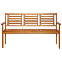 3-Seater Garden Bench 150 cm Solid Eucalyptus Wood Kings Warehouse 