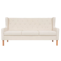 3-Seater Sofa Fabric Cream White Kings Warehouse 