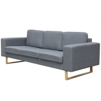 3-Seater Sofa Fabric Light Grey Kings Warehouse 