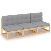 3-Seater Sofa with Cushions Solid Pinewood Kings Warehouse 