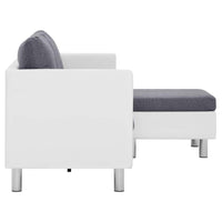 3-Seater Sofa with Cushions White Faux Leather Kings Warehouse 